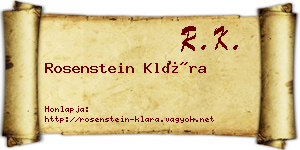 Rosenstein Klára névjegykártya