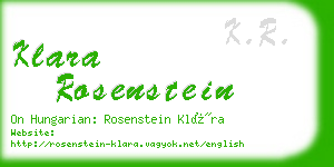 klara rosenstein business card